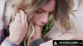 HETEROFLEXIBLE - Horny Stud Fucks Hard Cute Blonde Skater Femboy In Fishnets In Rough Bareback Anal