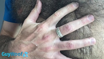Hairy man close up