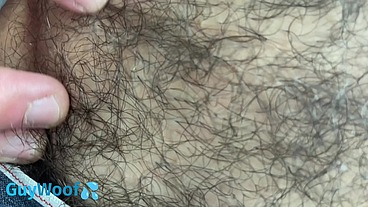 Hairy man close up