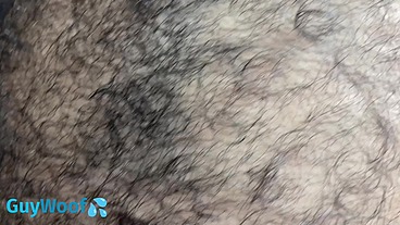 Hairy man close up