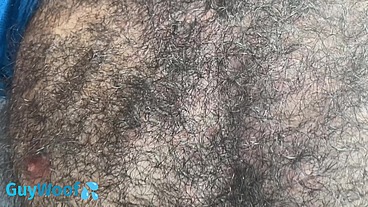 Hairy man close up