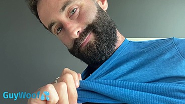 Hairy man close up