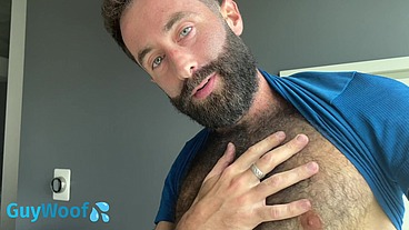 Hairy man close up