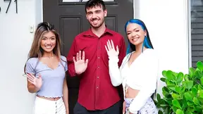 Stepbrother demands sexual favors from two stepsisters left in his care for the weekend