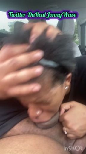 FAT MOUTH MZ K PUBLIC head outdoor Miss K sucking a FAT BBC