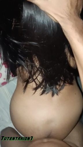 With an ass plug submissive sister gets the stepbrother's cock   Clip 1