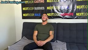 Hairy cock amateur jock wanks his hard dick on casting