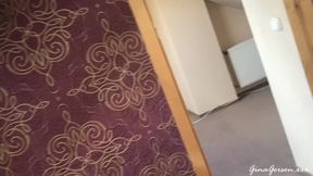 Teen Russian girl gives a sloppy blowjob in her new apartment