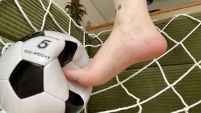 Teasing girlfriend barefoot kicks your soccer ball part two