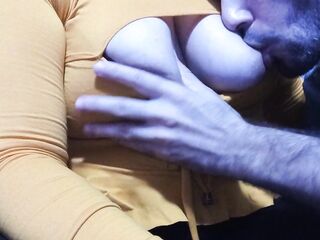 9 continuous minutes biting and sucking my big natural boobs, he enjoys me breastfeeding him