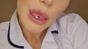 Man hating giantess pregnant nurse shrinks, uses as her play toy and eats him!