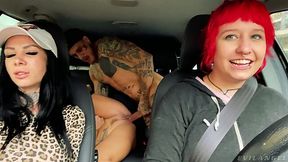 Czech MILF Brittany Bardot - Backseat Squirting and Lesbian Fisting