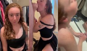 StepDad Spanks Redhead Slut Daughter Then Chokes Her Gushing Throat Cum