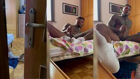 a great handjob with a huge cumshot