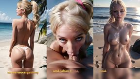 kathy finds a  private  beach (with pussy masturbation asmr sound! 3d animated ai generated)