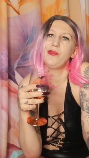 Lady Angela Femdom Goddess Spitting Into a Glas Then Pouring It Out