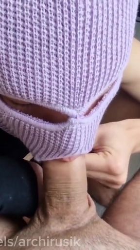 Squirting cum in a stranger's face for a hot blowjob from daddy's powerful cock   Clip 1