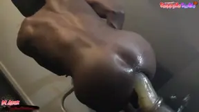 Extreme Huge Dildo Super Slow Motion Riding Twink