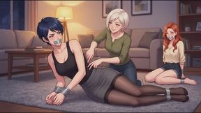 Tape Bondage Stories #11: Nylon Soles and Muffled Giggles