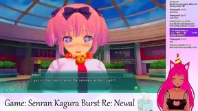 Neko Seduces Viewers with Steamy Lingerie Display in Senran Kagura Live Stream