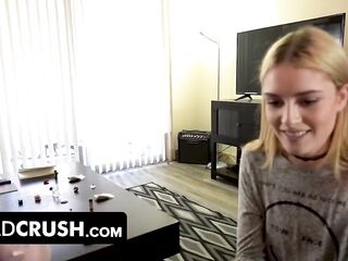 Daddy Crush - Breathtaking Blond Step Sisters Twerk On Their Perv Stepdad&#039;s Weenie After Classes