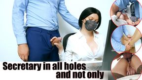 The BOSS fucked the secretary in all holes, and also footjob and titjob