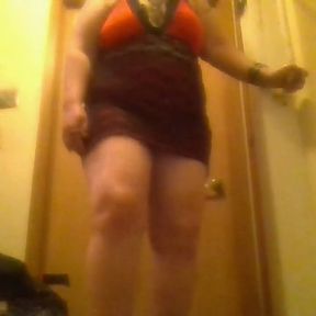 Sexy Hot Tight Pussy Big Tata Red Dress Black Panties