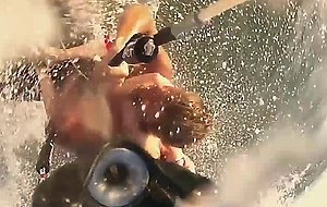 Big boobed naked blondie Dani Mathers and her badass GFs like kite boarding