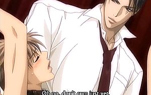 Tied up hentai gay twink bareback fucked by his master