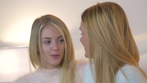 Two most beautiful Irish teens with perfect body playing with a vibrator
