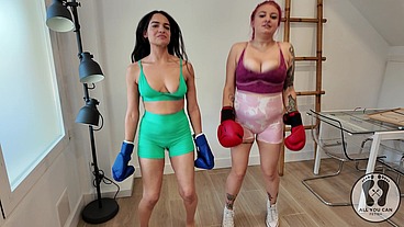 4K FEMALE BOXING FIGHTER TITS BOUNCING EACH OTHER