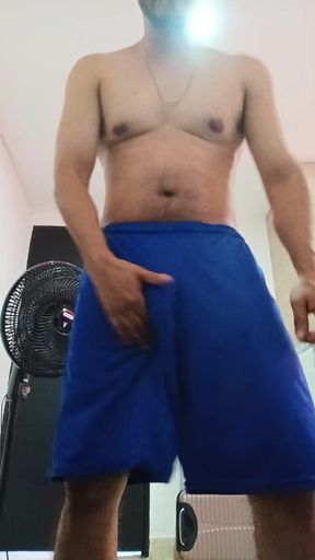 Latino Boy Masturbating His Big Uncut Cock