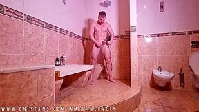 Sexy Showering With Hot Muscular Guy