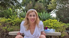 outdoor piss ice, piss drinking and anal fisting. horny latina milf pisses over the cubes, drinks everything