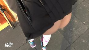 Teen German unscripted slut fucked in public and covered in cum