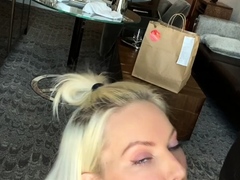 Big tit blonde MILF sucks and fucks a big cock
