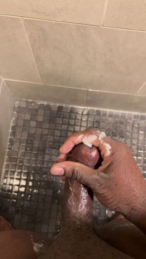 cumming in the gym shower