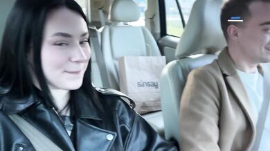 Polish girl gets face fucked in car gushing on camera