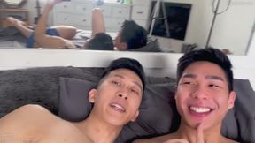 Asian Twink College Boys Bareback First Cum Guzzled Choked Swallowed