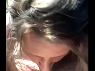 Thick hooker gives a oral pleasure in public then lets a stud cum all over her face