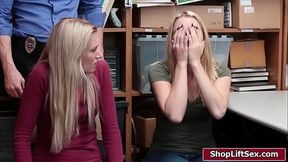 Busty blonde fucked as stepmom watches