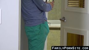 Twink receives a hot jizz feed after hardcore bareback stepdad pounding