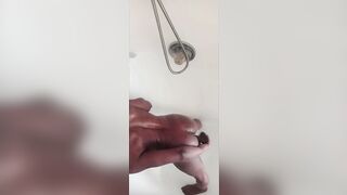 big black cock stroking African Snatch into the Shower