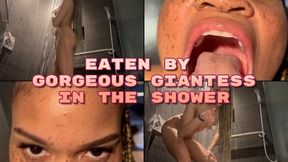 Eaten By Gorgeous Giantess In The Shower- Ebony Giantess Goddess Rosie Reed Swallows You Whole In The Shower- 1080p HD