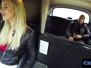 CZECH XXX - Hot Golden-haired Taxi Driver with Hugh TITTIES gets Pussy Licking Orgasms