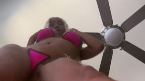 Private Dance for a Tiny Foot Addict Giantess foot worship slave training bikini big butt smother
