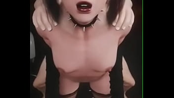 Goth femboy from behind
