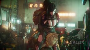 Tifa & Scarlet - Cheating Foursome Under the Rain