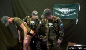 Kinky soldier got into a foursome fun with Sergeant Joris Leonard