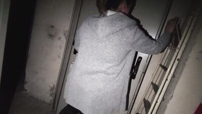 My neighbor rings the doorbell and asks me for help... I help her by fucking her.